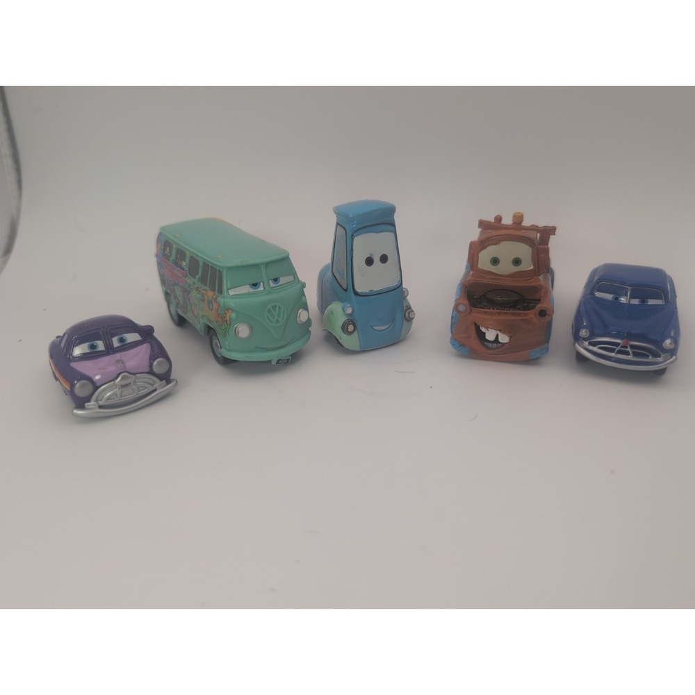 Disney Cars Toy Lot Of 5 Doc Hudson x2, Mator Luigi And Fillmore Movie
